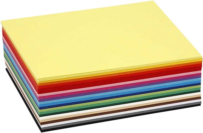 Gekleurd Karton, A6, vel 105x148 mm, 180 gr, diverse kleuren, 300 div vellen | Knutselkarton