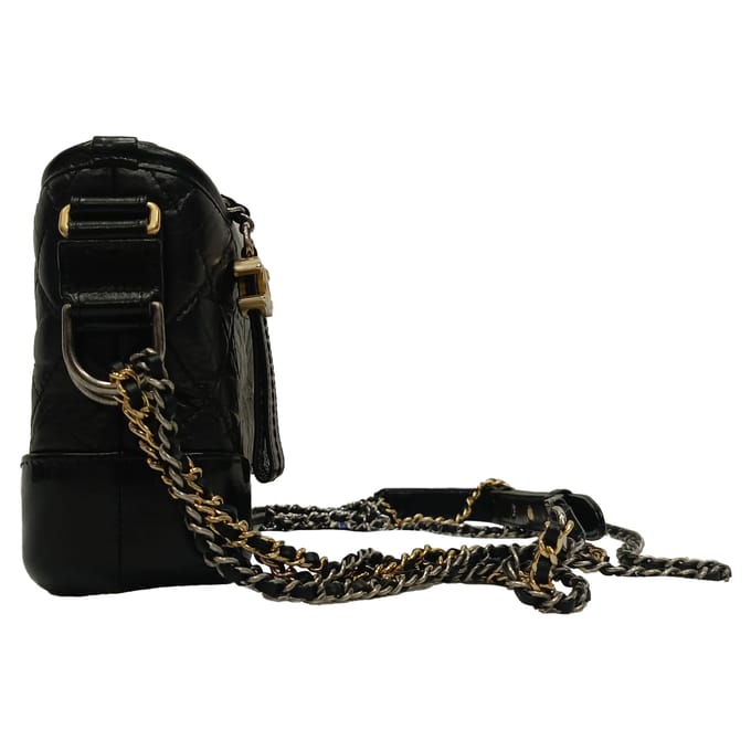 Chanel Small Gabrielle Hobo Bag in zwart kalfsleer