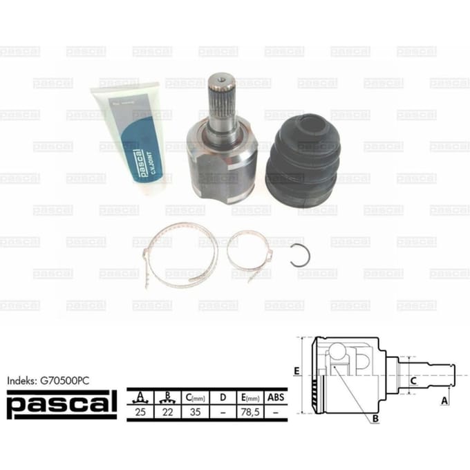 Homokineet reparatie set, aandrijfas PASCAL G70500PC