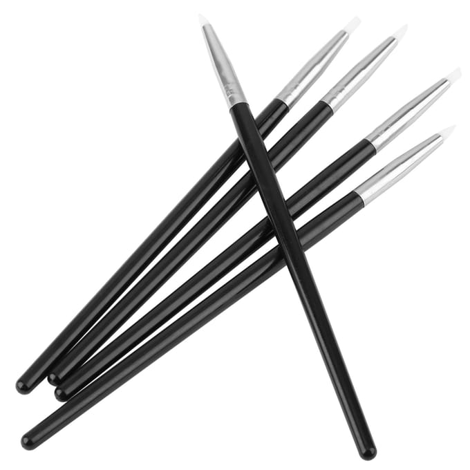Lot de 5 outils de sculpture en silicone pour poterie et argile beige