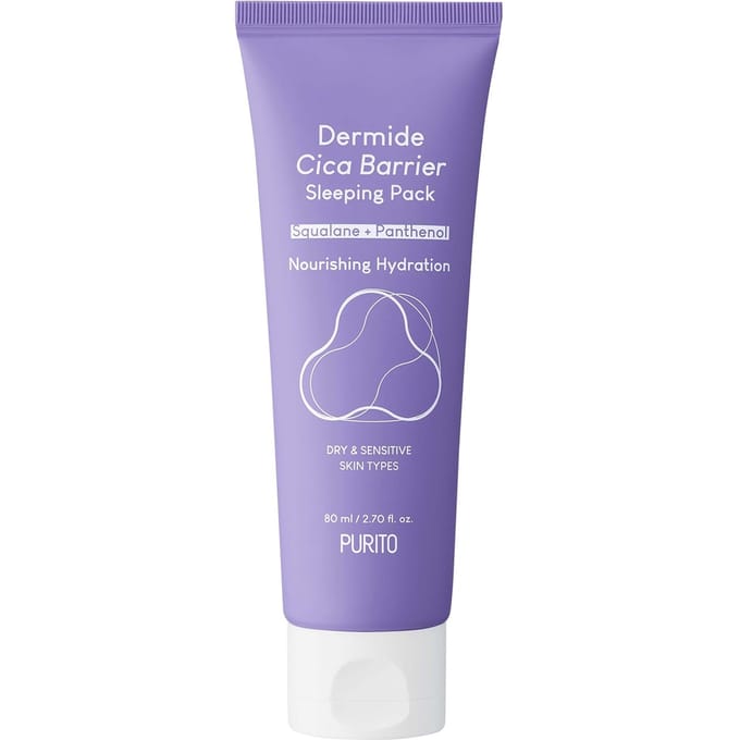 Purito, Dermide Cica Barrier, Slaapmasker, 2,70 fl oz (80 ml) purple