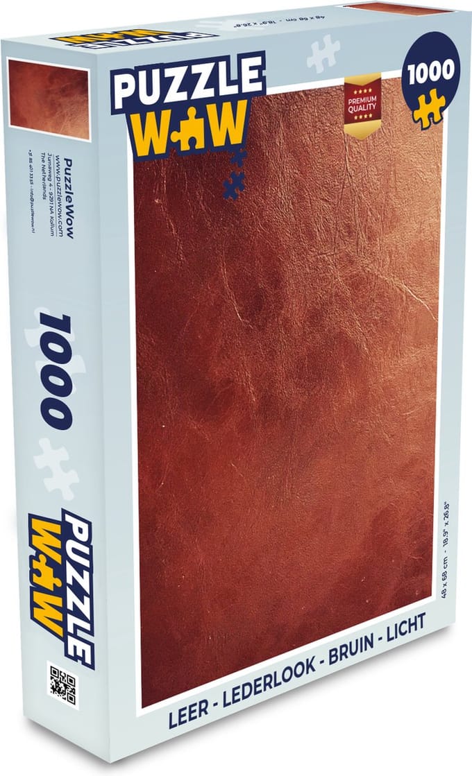 Puzzel Leer - Lederlook - Bruin - Licht - Legpuzzel - Puzzel 1000 stukjes volwassenen