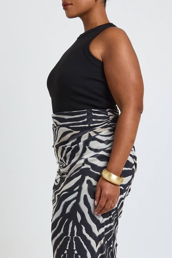 boohoo Dames Plus Zebraprint Mesh Maxi Rok | Maat: 52