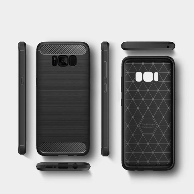 Hoesje - Samsung - Galaxy S8+ Plus - Koolstofvezel - Flexibel - Schokbestendig zwart
