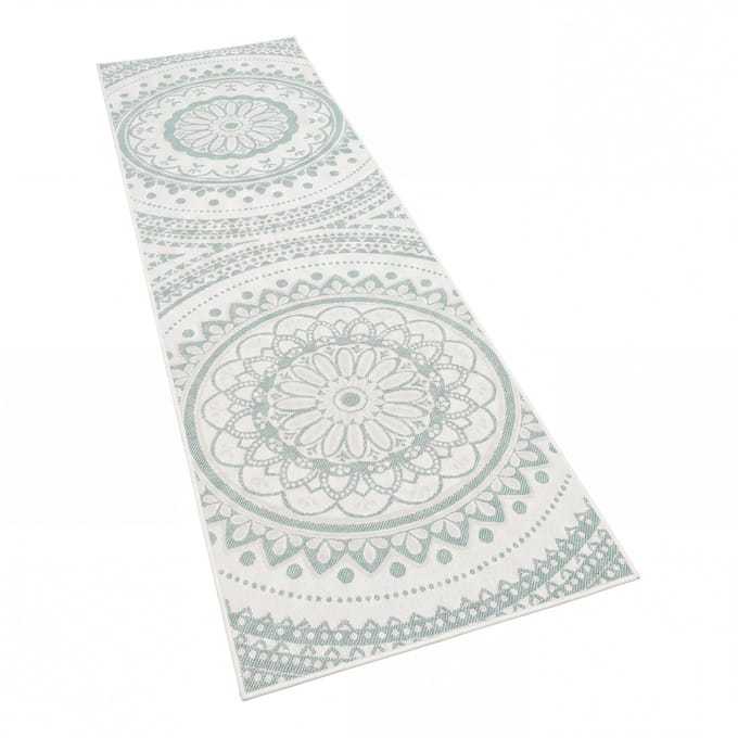 Binnen- en buitenkleed Breezy turquoise 80x250 cm