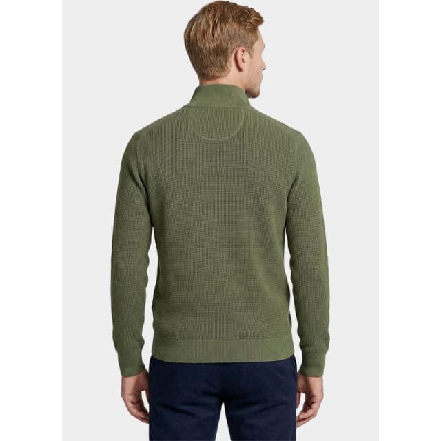 Gant Half Zip Trui Micro Textured Groen - Maat XXL - Heren - Schipperstrui