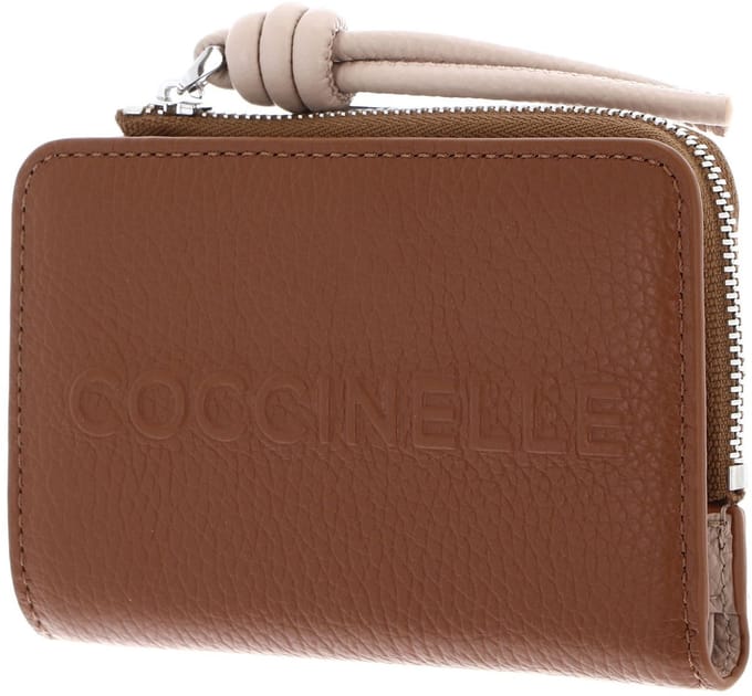 COCCINELLE Leren portemonnee Myrtha Maxi Log Wallet Cognac / Rosette bruine