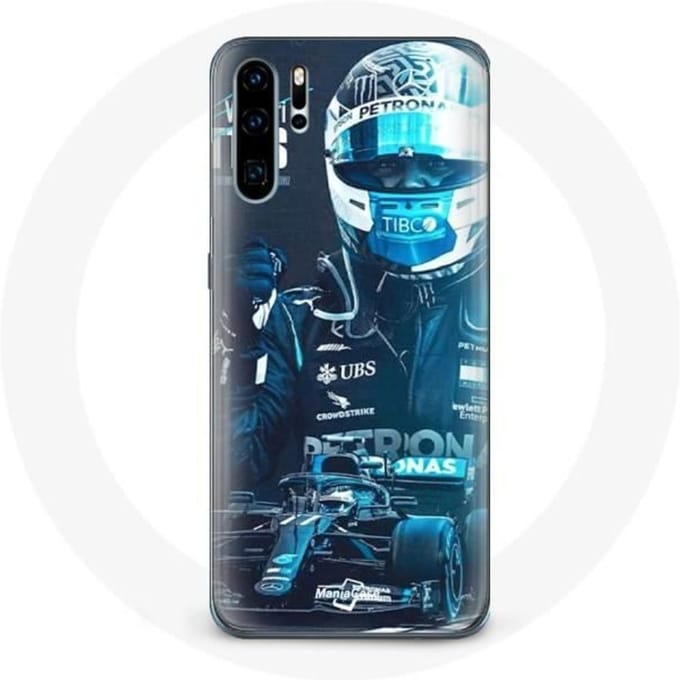 Coque - MANIACASE - Samsung Galaxy P30 Pro - Formule 1 - Valtteri Bottas - Noir noir