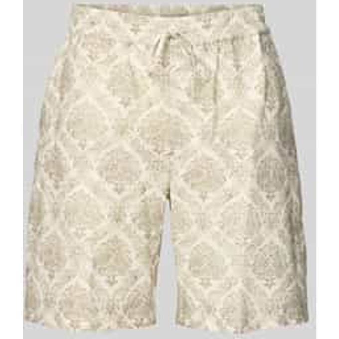 Korte broek van linnenmix in all-over look