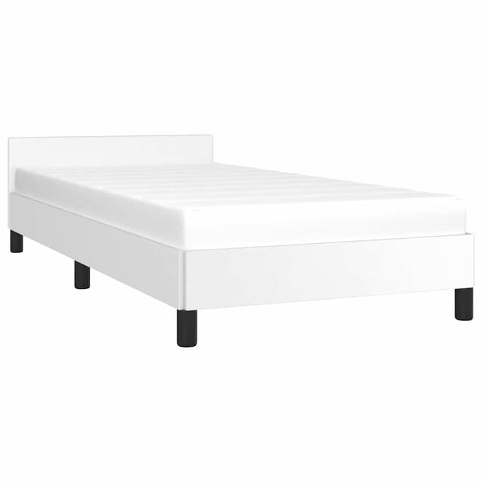 vidaXL - Bedframe - met - hoofdeinde - zonder - matras - 80x200 - cm - wit