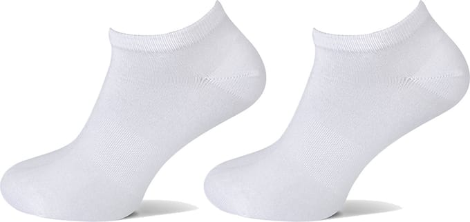 Basset - Unisex Bamboe Sneakersokken - 2-Pack - Maat 43/46 - Wit