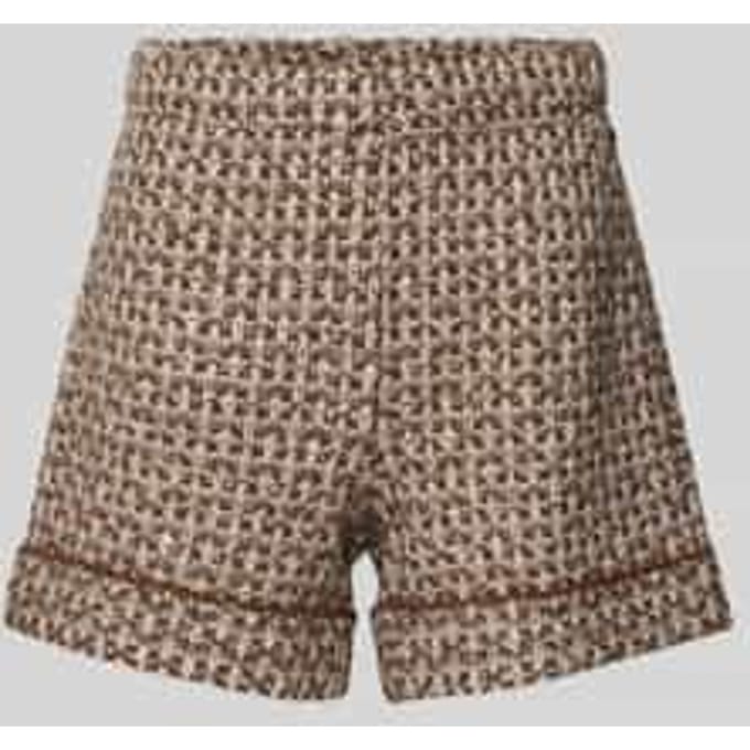 Wide leg korte broek in bouclélook