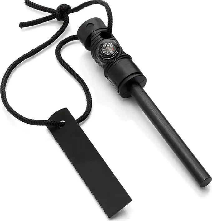 Scoby - Vuurstaaf - Overlevingsstick - Kampvuurstarter - Fire Starter - 3-in-1 - Zwart