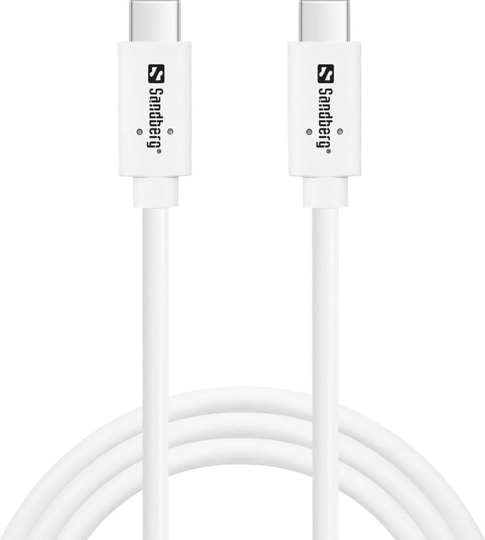 Sandberg - 136-53 - USB-kabel - USB 3.2 Gen 2 (3.1 Gen 2) -1 m - USB C - Wit