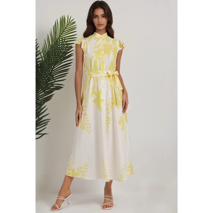 Floral Tippet Maxi Jurk