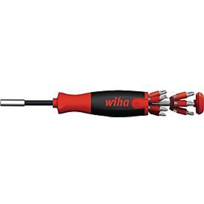 Wiha Schroevendraaier met bitmagazijn LiftUp 25 magnetisch assorti met 12 bits, 1/4 - 38600