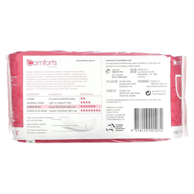 Cotons, Confort Coton Naturel, Super, 10 Pièces pink
