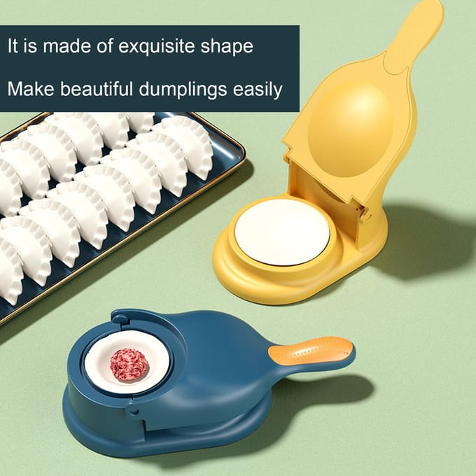 Dumpling Maker 2 in 1 Praktische Dumpling Deegmaker Machine Huishoudelijk Eenvoudig te Gebruiken Dumpling Pers beige