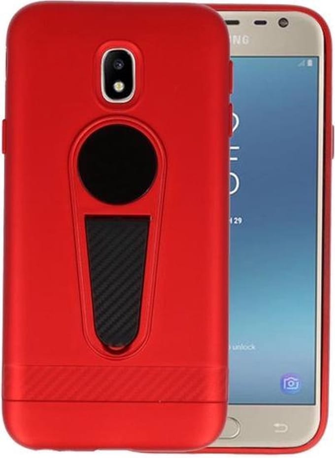 Rood Magneet Stand Case hoesje voor Samsung Galaxy J3 2017