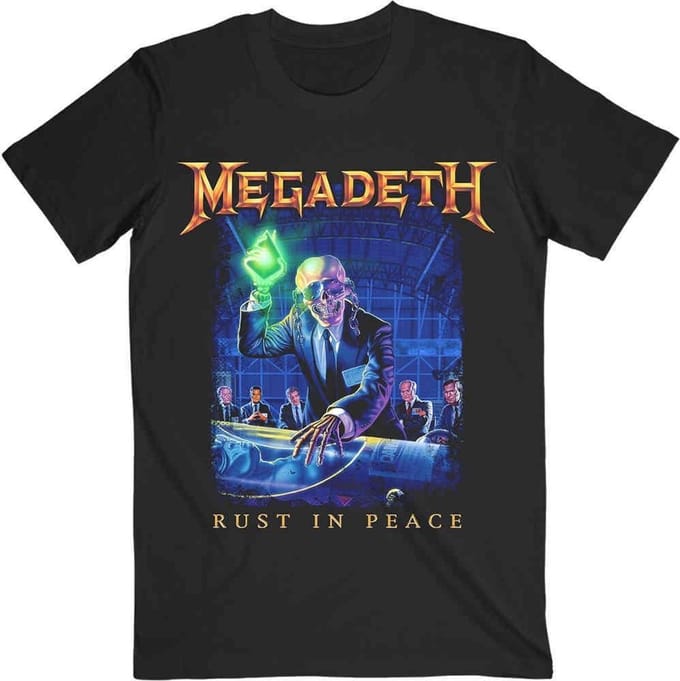 Megadeth - Rust In Peace Tracklist Heren T-shirt - M - Zwart