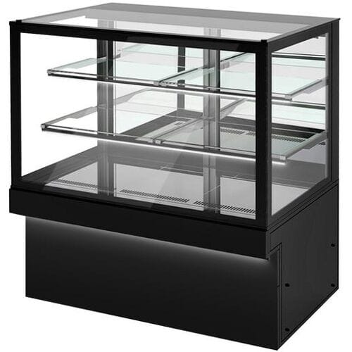 GGM Gastro Kühl- & Kuchenvitrine TORONTO - 1500mm - schwarze Front - mit 3 Ablagen