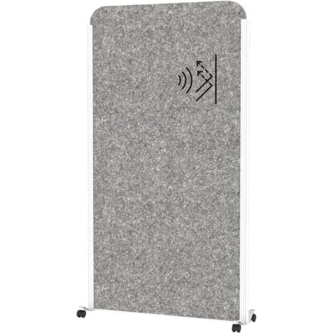 Verrijdbaar wandsysteem MAULcocoon Akustik, B 1000 x H 1800 mm, donkergrijs oppervlak, wit