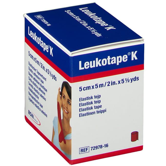 Leukotape K Kleefwindel Elast Rood 5,0cmx5m 1