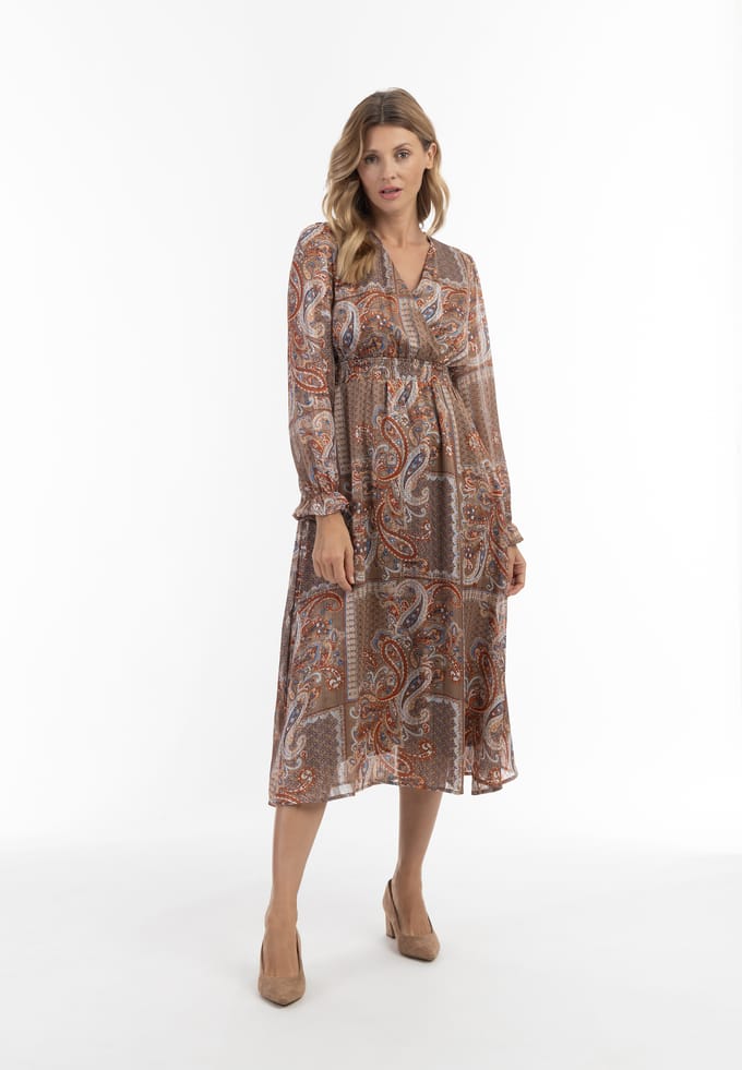 usha Maxi-jurk met paisleyprint nowles