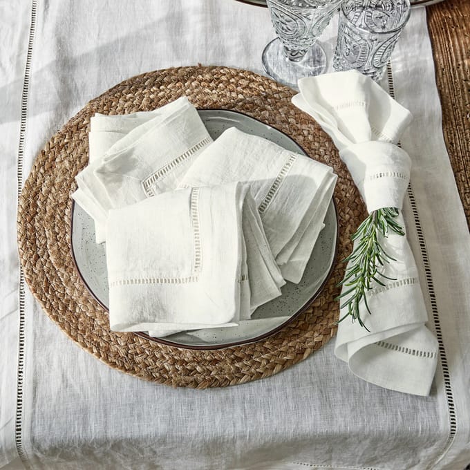 LOBERON Servet set van 4 Covent Garden wit
