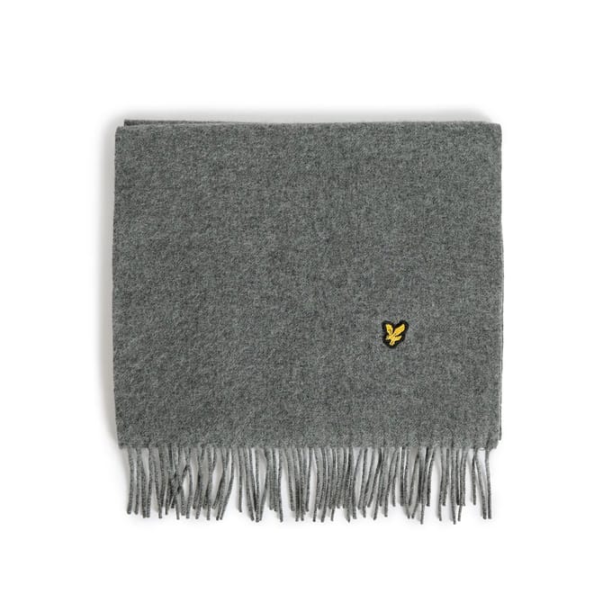 Lyle & Scott Plain lambswool scarf - mid grey marl