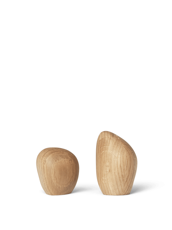 Ferm Living Cairn peper- en zoutstel - oak