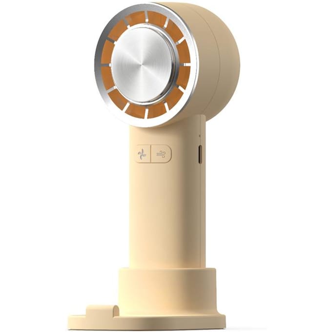 Draagbare Ventilator Draagbaar Elektrisch Koelventilator met Koude Compressie USB Oplaadbare Bureau Tafelventilator met 3 geel