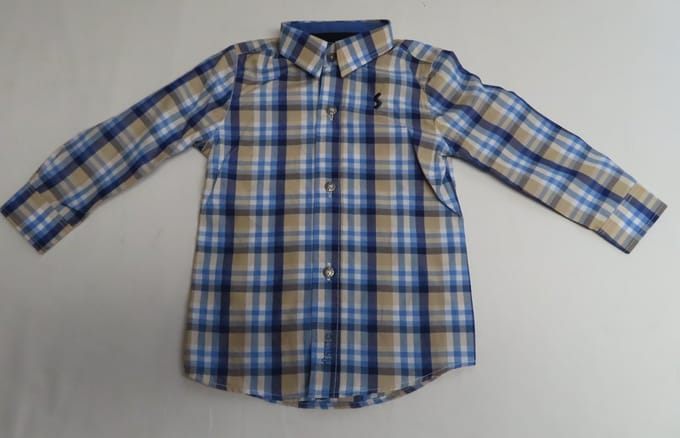 Overhemd - Jongens - Blauw , beige , wit - 2 jaar 92