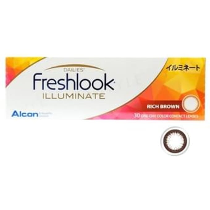 Alcon - Freshlook 1 Day Illuminate Color Lens Rich Brown 30 pcs P-5.25 (30 pcs)
