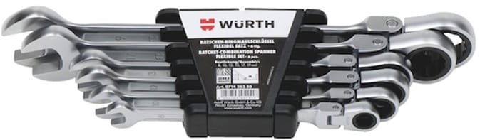 SET RATELRINGSTEEKSLEUTELS Assortiment ratelringsteeksleutel, 6-delig SET FLEX- RINGSTEEKSLEUTELS MET RATEL-6 ZEBRA