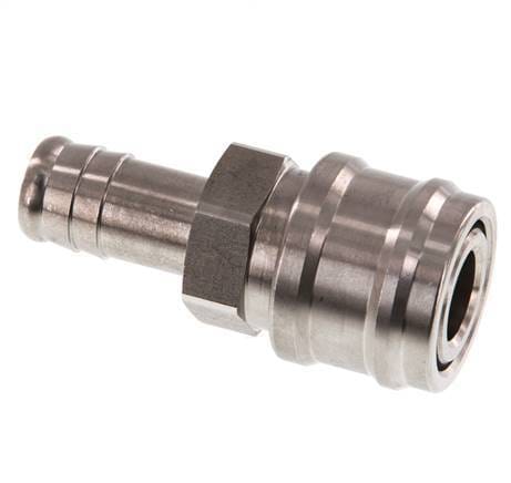 RVS DN 7.2 (Euro) Luchtkoppeling Snelkoppeling 13 mm Slangpilaar Double Shut-Off