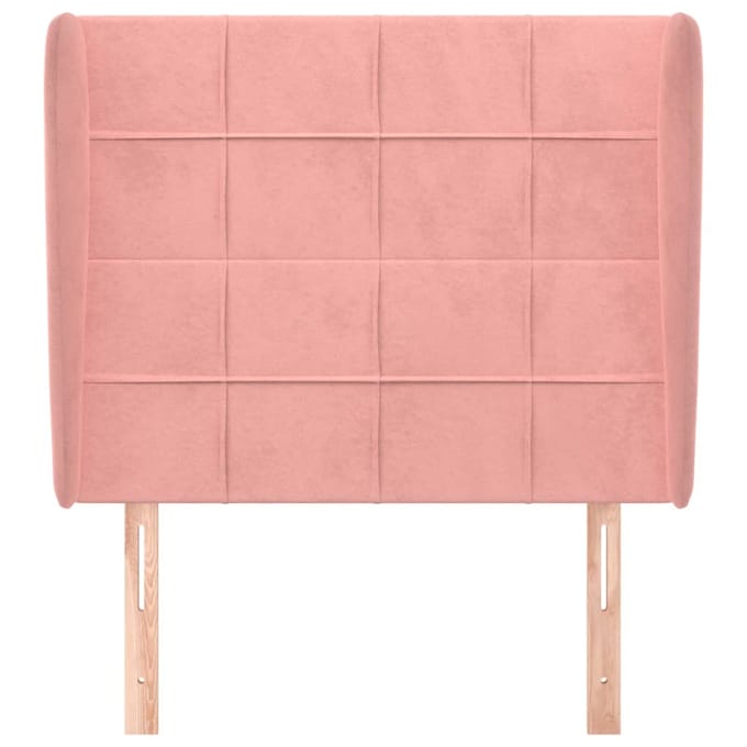 vidaXL - Hoofdbord - met - randen - 83x23x118/128 - cm - fluweel - roze