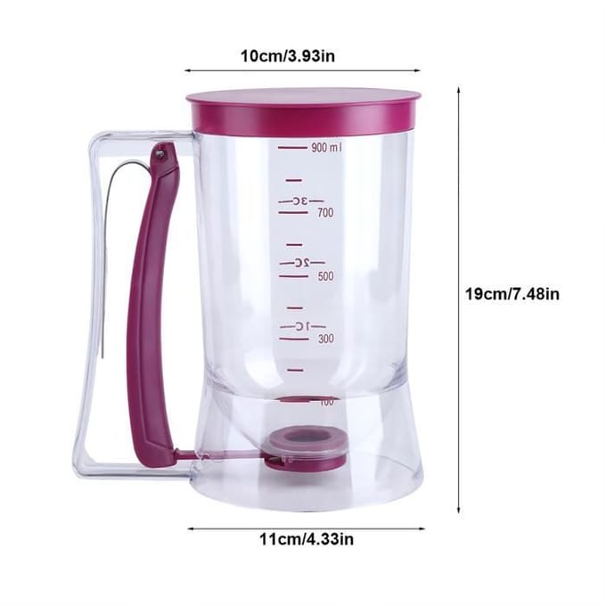 Tasse de mesure - CHG® - 900 ml - Distributeur manuel - Résistant à la chaleur - ABS transparent et violet paars