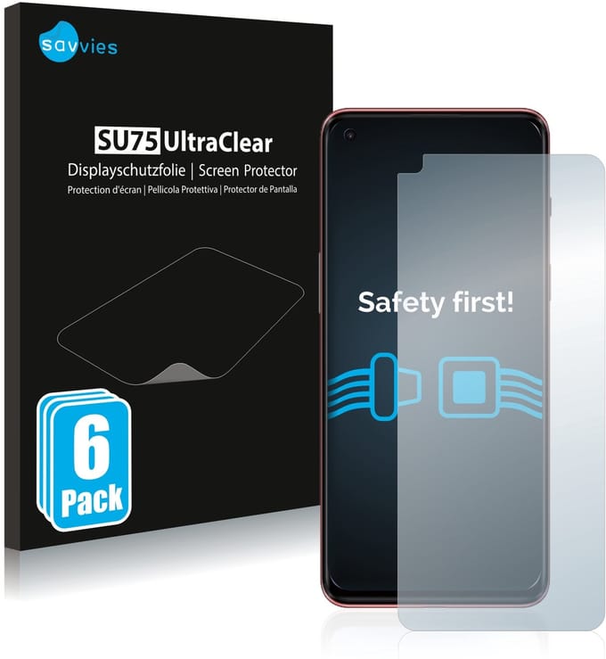 Savvies - Screenprotector voor OnePlus Nord 2 - Folie Beschermfolie transparant 6 Stuks