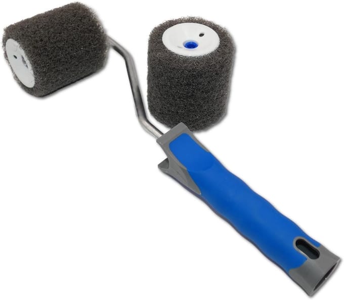Coating Roller - Plamuur Rol - Muur glad maken - Ergonomisch handvat - 80 mm breed - Grijs