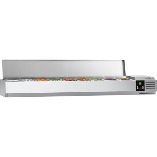 GGM Gastro Opzetkoelvitrine PREMIUM - 1800x335mm - 8x GN 1/4 zilver