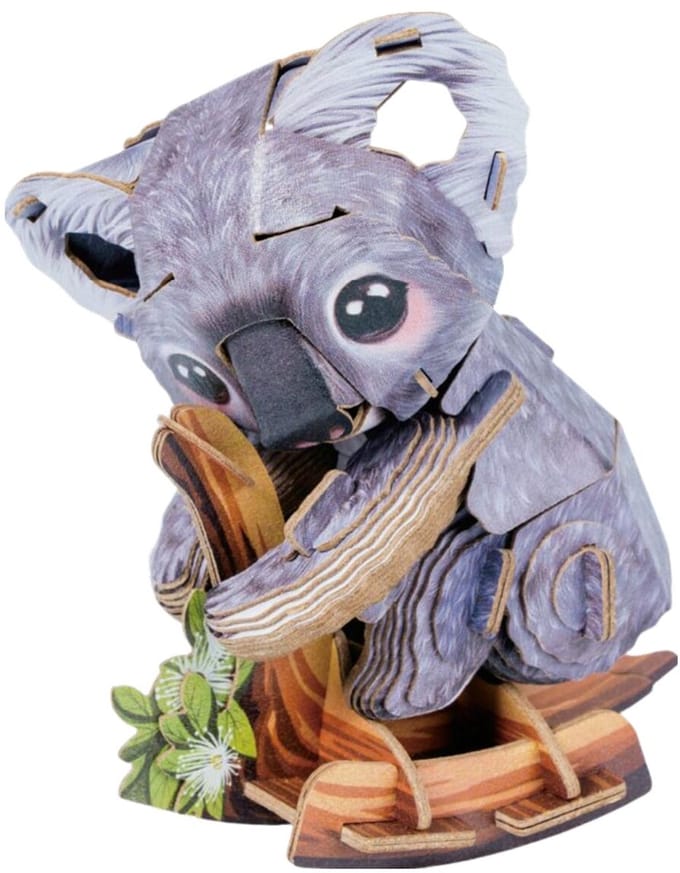 MakeBug, 3D Modelbouwpakket, Tiny Serie, Koala, MB-D-0044, 8x6x10cm