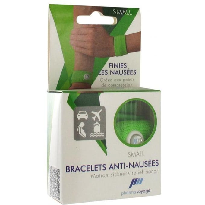 Pharmavoyage Paire de Bracelets Anti-nausées Vert Taille S beige