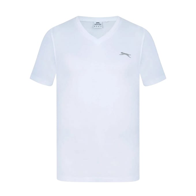 Slazenger Heren Geborduurd Logo Katoenen T-Shirt (Wit)