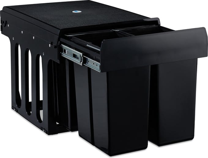 Inbouw prullenbak - 4 x 8 l - zwart
