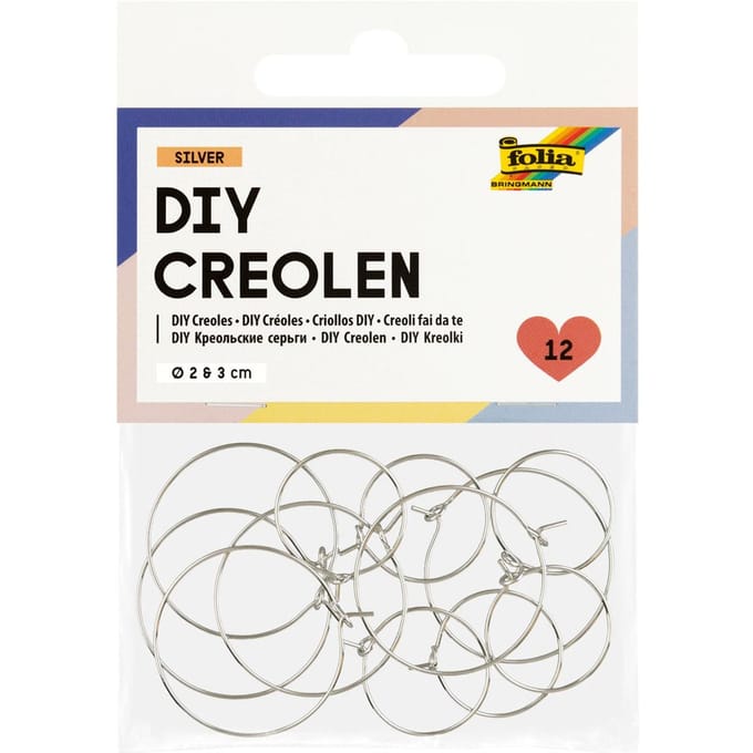 Creolen, 12 stuks - Zilver