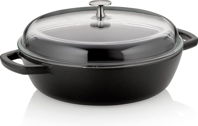 Stoofpan met Deksel, Ø 28, 3.8 L, Gietijzer, Zwart - Kela | Calido