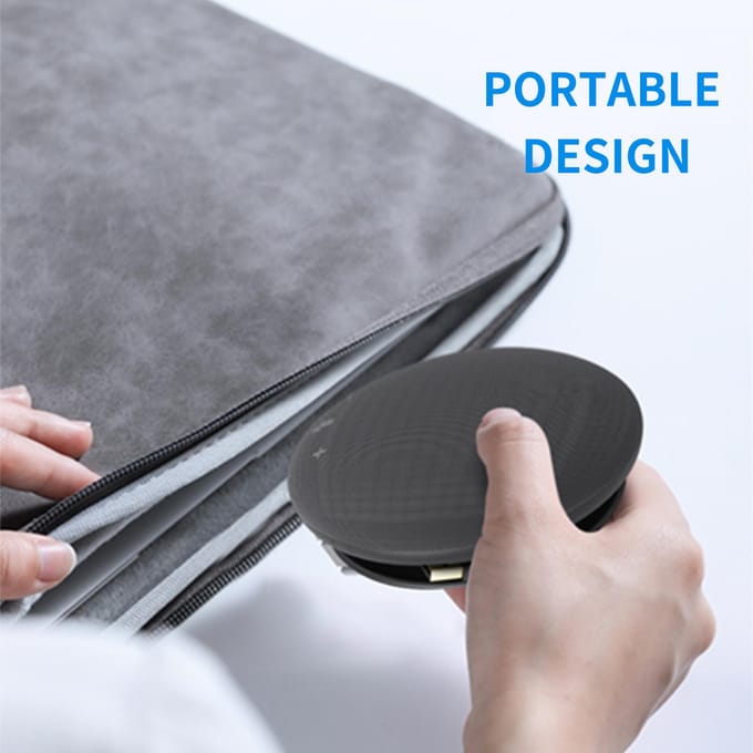 Draagbare BT-conferentiemicrofoon Luidspreker Ingebouwde luidspreker 360 graden omnidirectionele microfoon met dempen USB&BT
