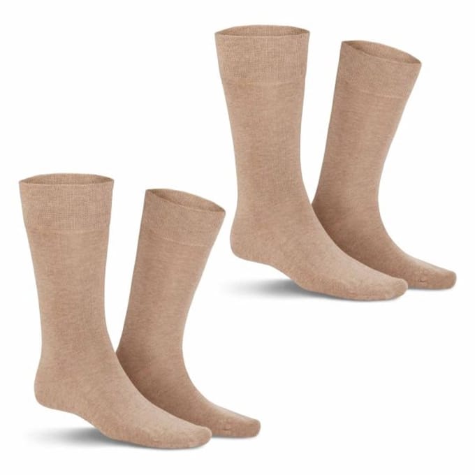 Kunert Comfort Cotton Heren Sokken 2-pack - Beige mel. - Maat 43-46