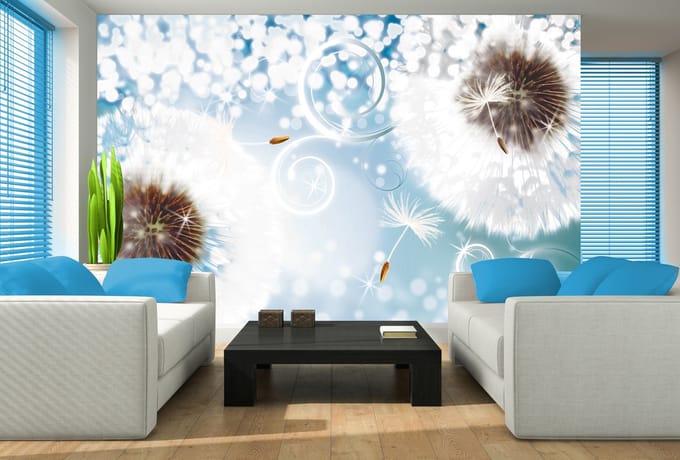 Poster | Blauw , Wit | 104 x 70,5 cm